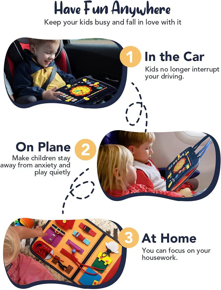 Montessori Busy Board - Educational Sensory Activity Toy for Toddlers 6