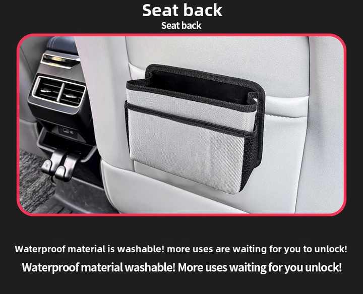 Grey Upgraded Waterproof Car Storage Bag - Multi-Position Hanging Organizer 5