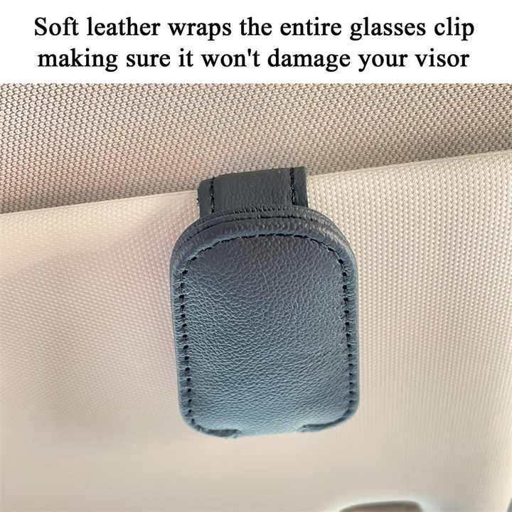 2pcs Beige Car Sun Visor Glasses Holder - Universal Sunglasses Clip for Secure Storage 6