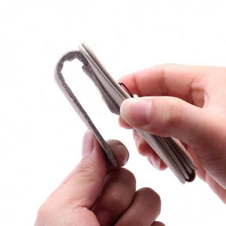 Grey Multifunctional Car Sun Visor Glasses Clip with Card Holder - Compact and Convenient 3