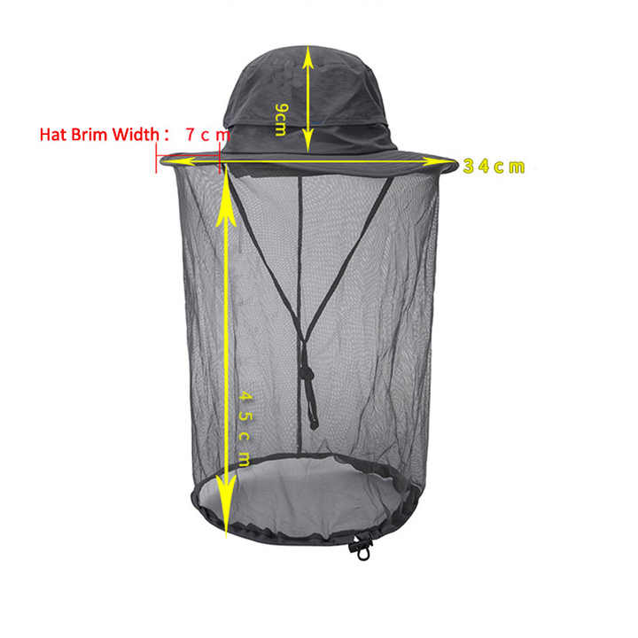 Beige Outdoor Mosquito Net Hat - Sun Protection and Insect Repellent Bucket Hat 5