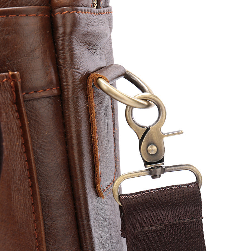 Brown Men's Genuine Leather Shoulder Bag - Vintage Business Briefcase 3