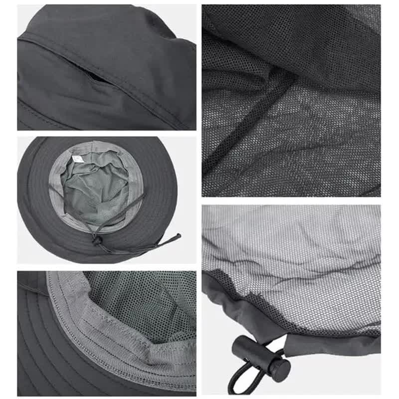 Yellow Outdoor Mosquito Net Hat - Sun Protection and Insect Repellent Bucket Hat 7