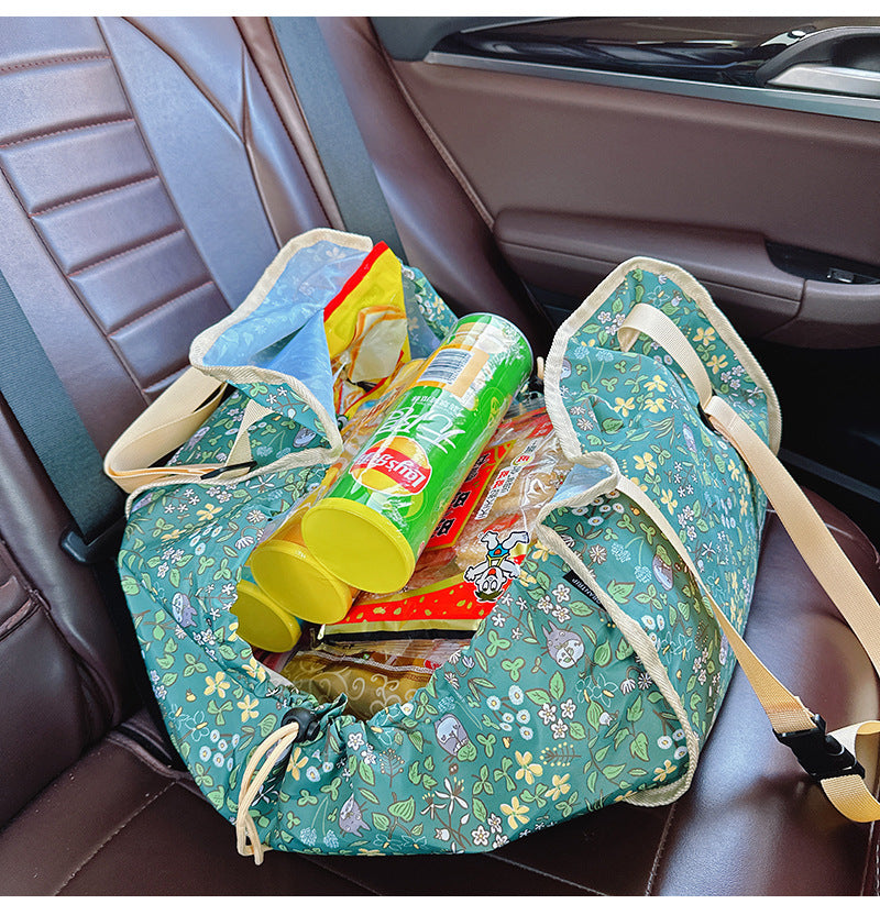 White Car Back Seat Organizer Hammock - Portable Storage Solution 3