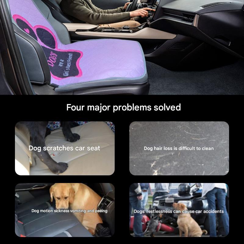 Beige Dog Car Seat Cover - Waterproof & Scratch-Resistant Pet Seat Protector 3