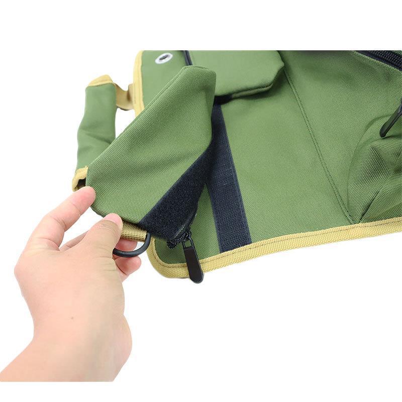 Khaki Portable Roll-Up Tool Organizer with Zippered Pockets 3