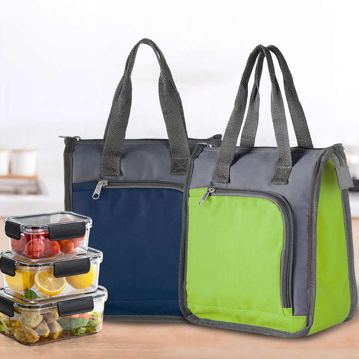 Green  Portable Insulated Lunch Bag for Office, Picnic, and Grocery Use