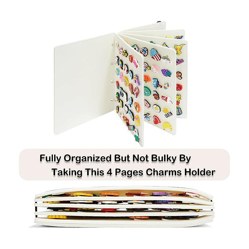 Pink Felt Storage Book for Shoe Charms and Pin Collectibles, Durable Organizer