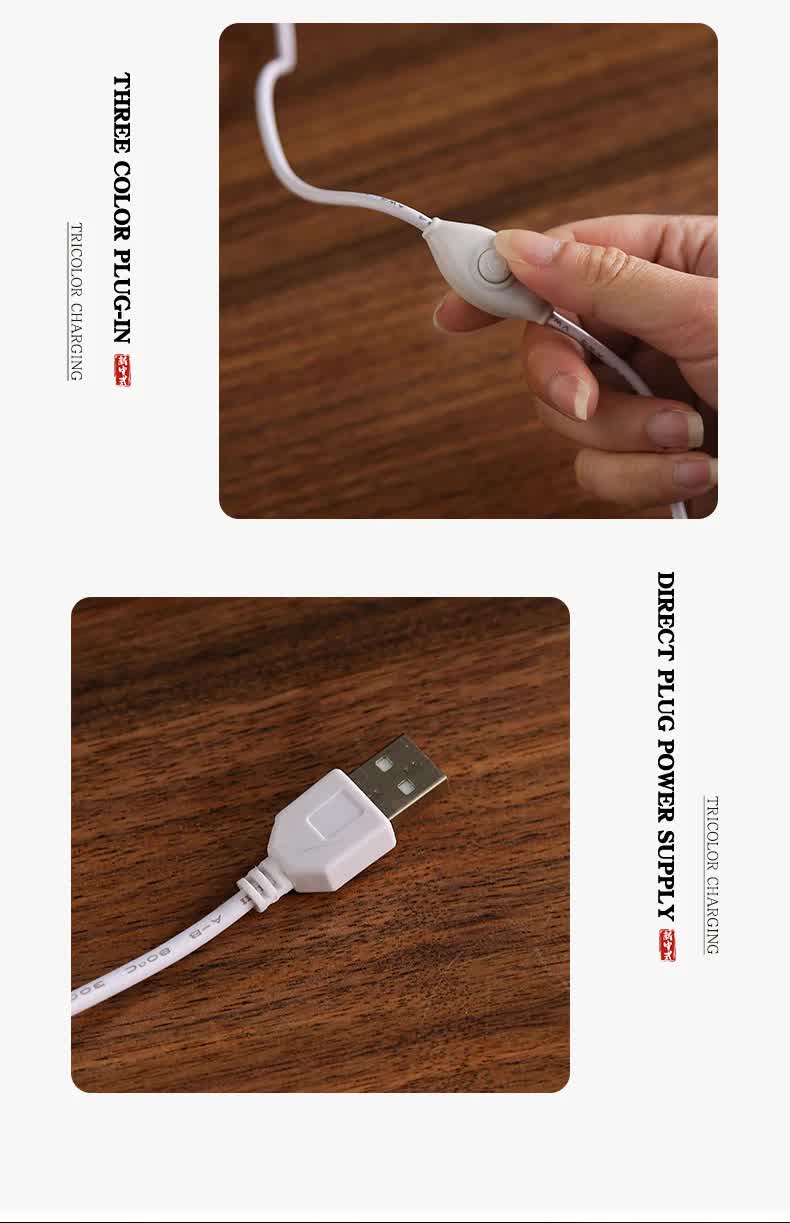 Pink LED Glass Night Light with Mountain Design, USB Rechargeable 5