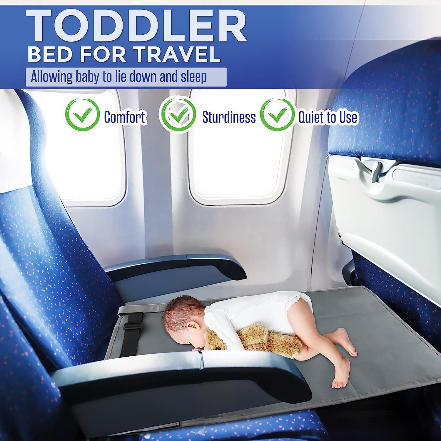 Grey Portable Baby Changing Mat with Safety Straps 3