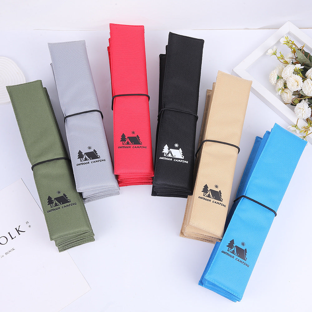 3PCS Beige Portable Outdoor Folding Seat Cushion - 42cm x 32cm for Camping and Hiking 3