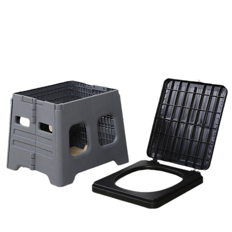 Green Portable Folding Outdoor Toilet with Lid - Heavy Duty 150kg Capacity 5