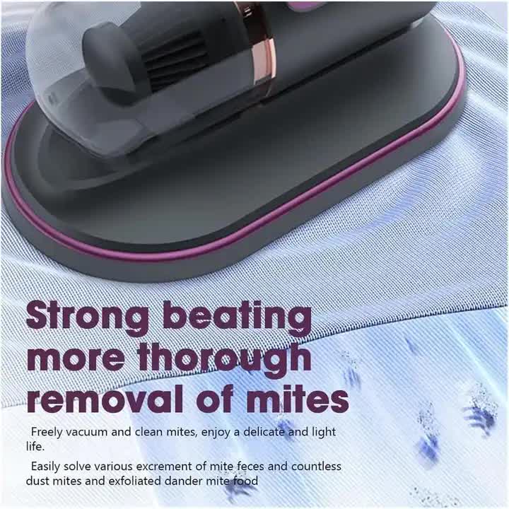 Gold Portable UV Mattress Cleaner, Handheld Wireless Dust Mite Vacuum, Home UV Sterilizer for Bed, Fabric & Upholstery 4