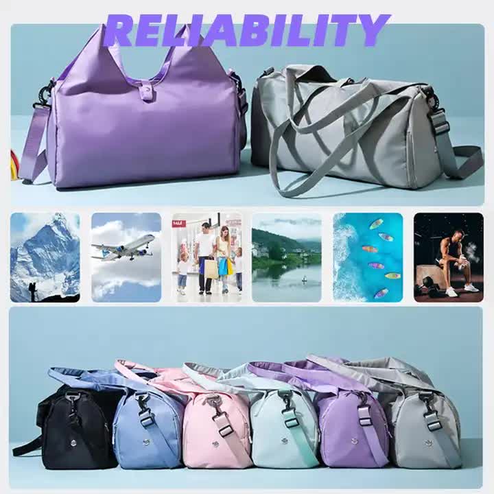 Grey Oxford Fabric Women's Shoulder Bag, Large Capacity Yoga & Gym Bag with Separate Shoe Compartment - Stylish & Functional Sport Bag 3