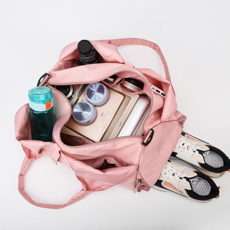 Blue Oxford Fabric Women's Shoulder Bag, Large Capacity Yoga & Gym Bag with Separate Shoe Compartment - Stylish & Functional Sport Bag 4