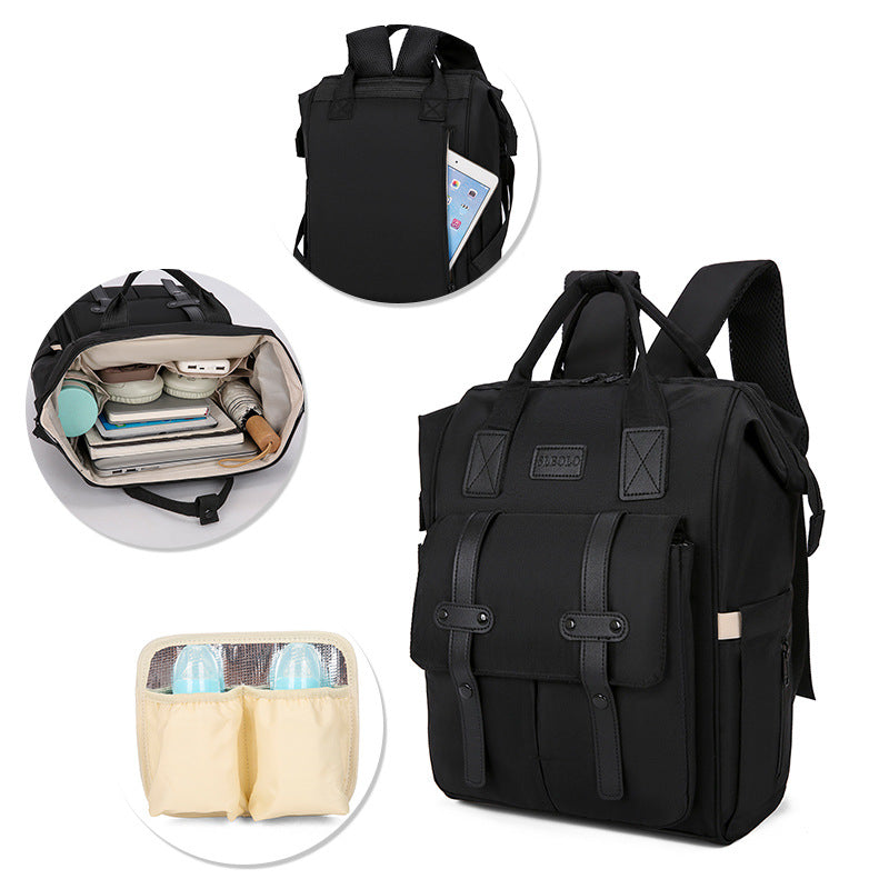 Light Blue Fashionable Multi-Function Mommy Bag - Large Capacity Diaper Tote and Backpack for Moms, Ideal for Travel and Everyday Use 4