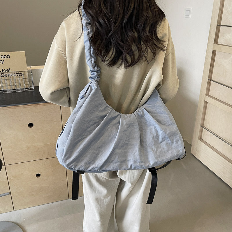 White Fashionable Lightweight Shoulder Bag - Compact Fitness Yoga Sports Bag for Women, Casual Training Bag 4