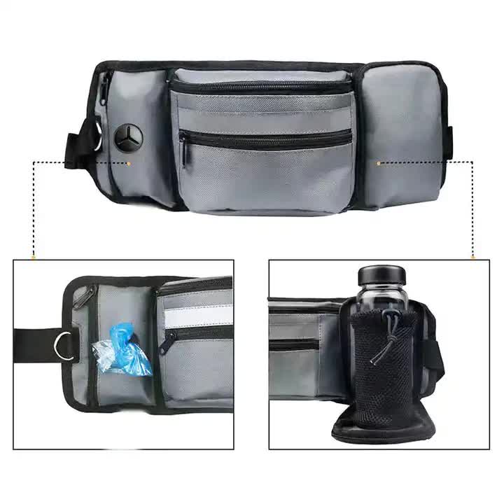 Black Portable Dog Training Bag - Multi-Function Pet Snack Pouch, Waste Bag Holder, and Training Waist Bag for Dog Walking and Outdoor Adventures 5
