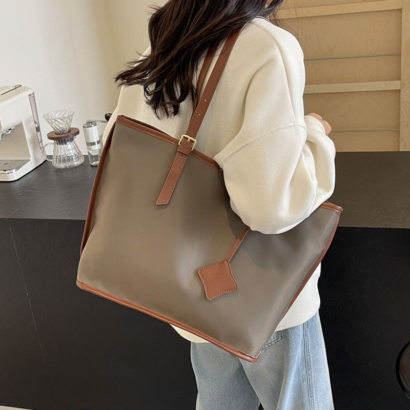Brown New Large Capacity Tote Bag - Simple, Versatile Handbag for Casual Outings, Lightweight and Stylish 3