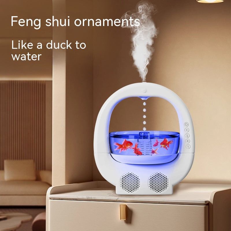 White 3 In 1 Anti-Gravity Humidifier Multifunctional Aromatherapy Machine Bluetooth-compatible Speaker Fish Tank Ambient Light 4