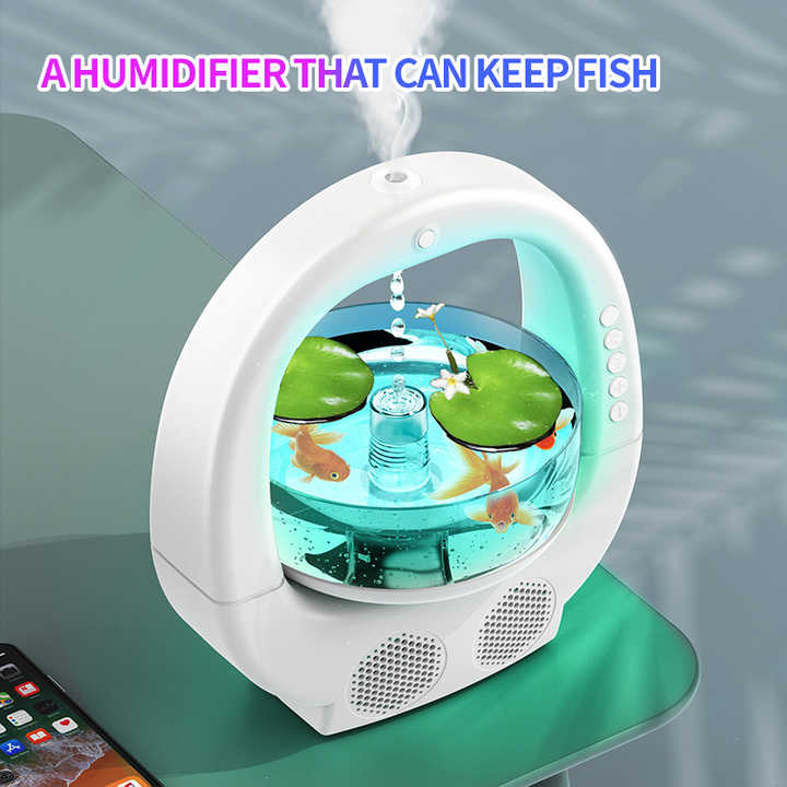 Pink 3 In 1 Anti-Gravity Humidifier Multifunctional Aromatherapy Machine Bluetooth-compatible Speaker Fish Tank Ambient Light 5