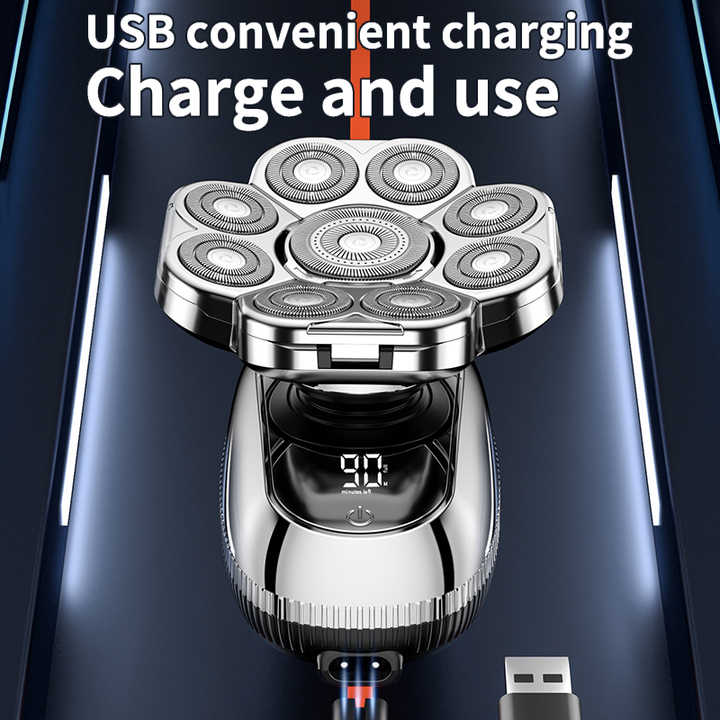 New Digital Display 9-Blade Electric Shaver – 6-in-1 Rechargeable Head Shaver & Grooming Kit for Smooth Shaving and Haircutting 3
