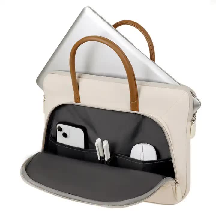 Grey Simple & Stylish Laptop Bag – Elegant Notebook Carrier for Students, Professionals, and Gift Purposes 3