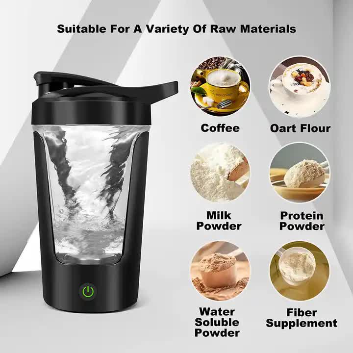 White USB Rechargeable Automatic Stirring Cup - Leak-Proof, Temperature Resistant, and Shockproof Electric Coffee and Protein Mixer 3