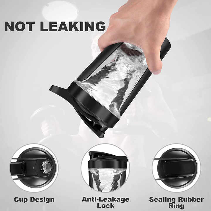 Black USB Rechargeable Automatic Stirring Cup - Leak-Proof, Temperature Resistant, and Shockproof Electric Coffee and Protein Mixer 4