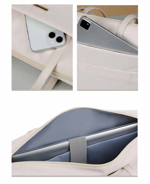 White Women’s Work Tote Bag – New Fashionable Laptop Bag, Large Capacity Business Briefcase, Commute & Office Tote 4