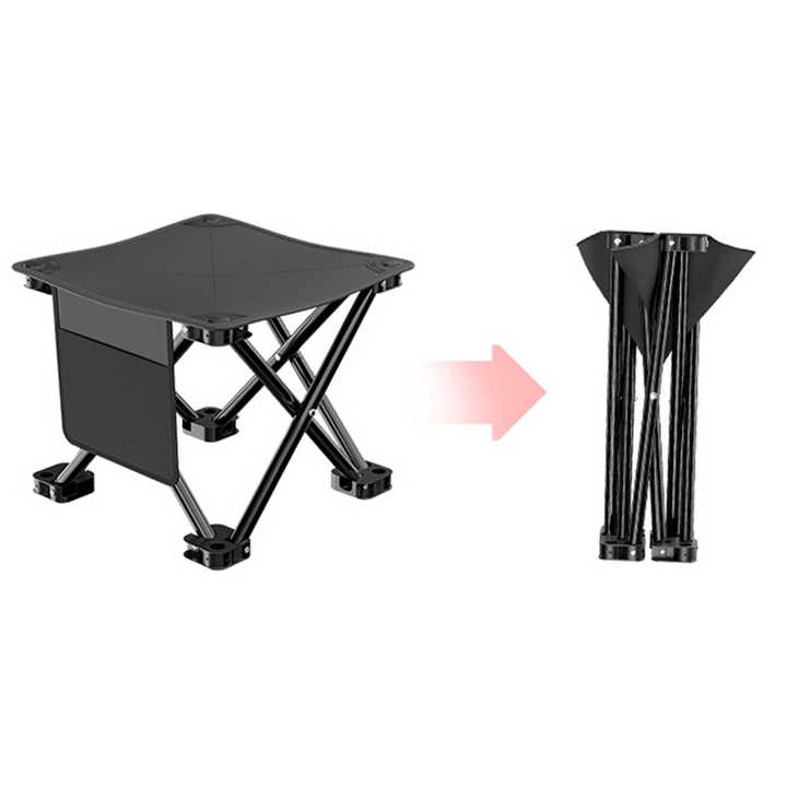 23*28cm Black Outdoor Folding Stool - Lightweight Portable Picnic Chair, Fishing Chair, Camping Seat, and Collapsible Bench for Outdoor Activities 3