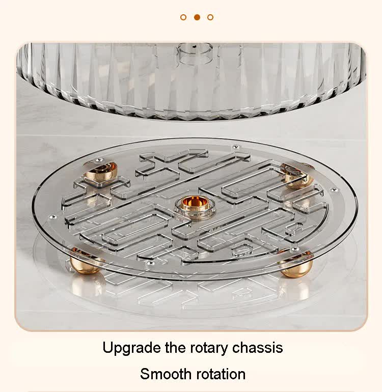 Transparent Luxury Rotating Storage Rack – Transparent Spice Organizer & Condiment Holder for Kitchen and Living Room, Desktop Rotating Tray for Efficient Storage 4