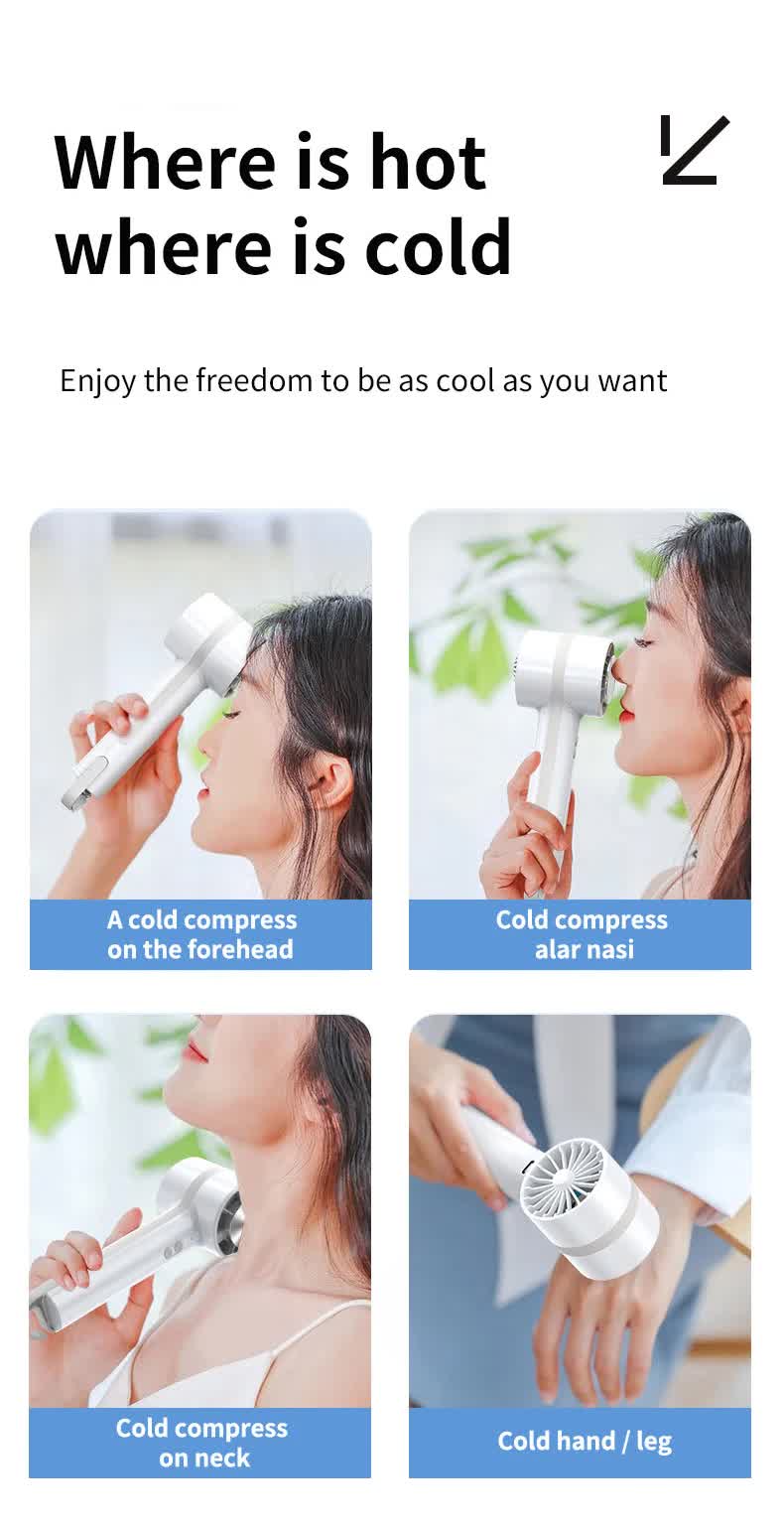 Black Outdoor Handheld Cooling Fan - Mini Macaron Portable Desk Fan with Carabiner, Ideal for Home, Travel, and Hiking 3