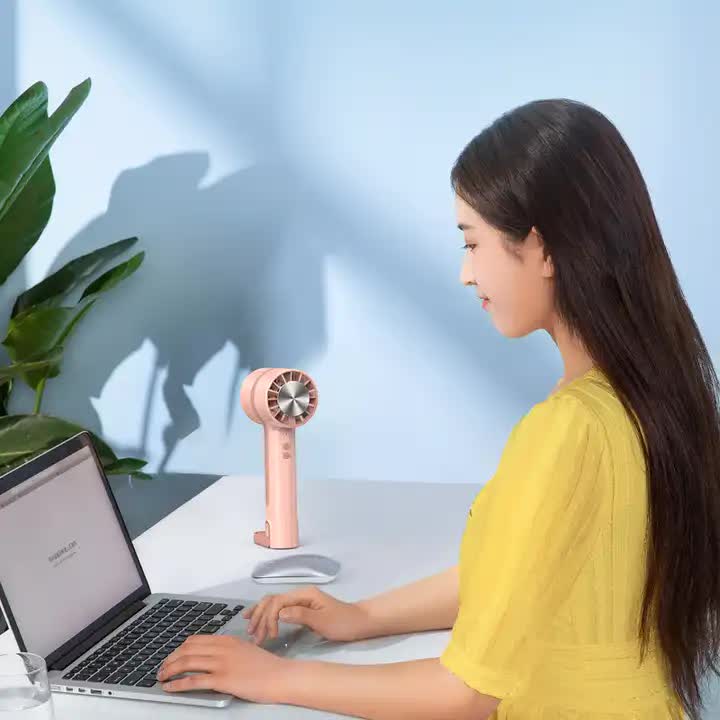Black Outdoor Handheld Cooling Fan - Mini Macaron Portable Desk Fan with Carabiner, Ideal for Home, Travel, and Hiking 5