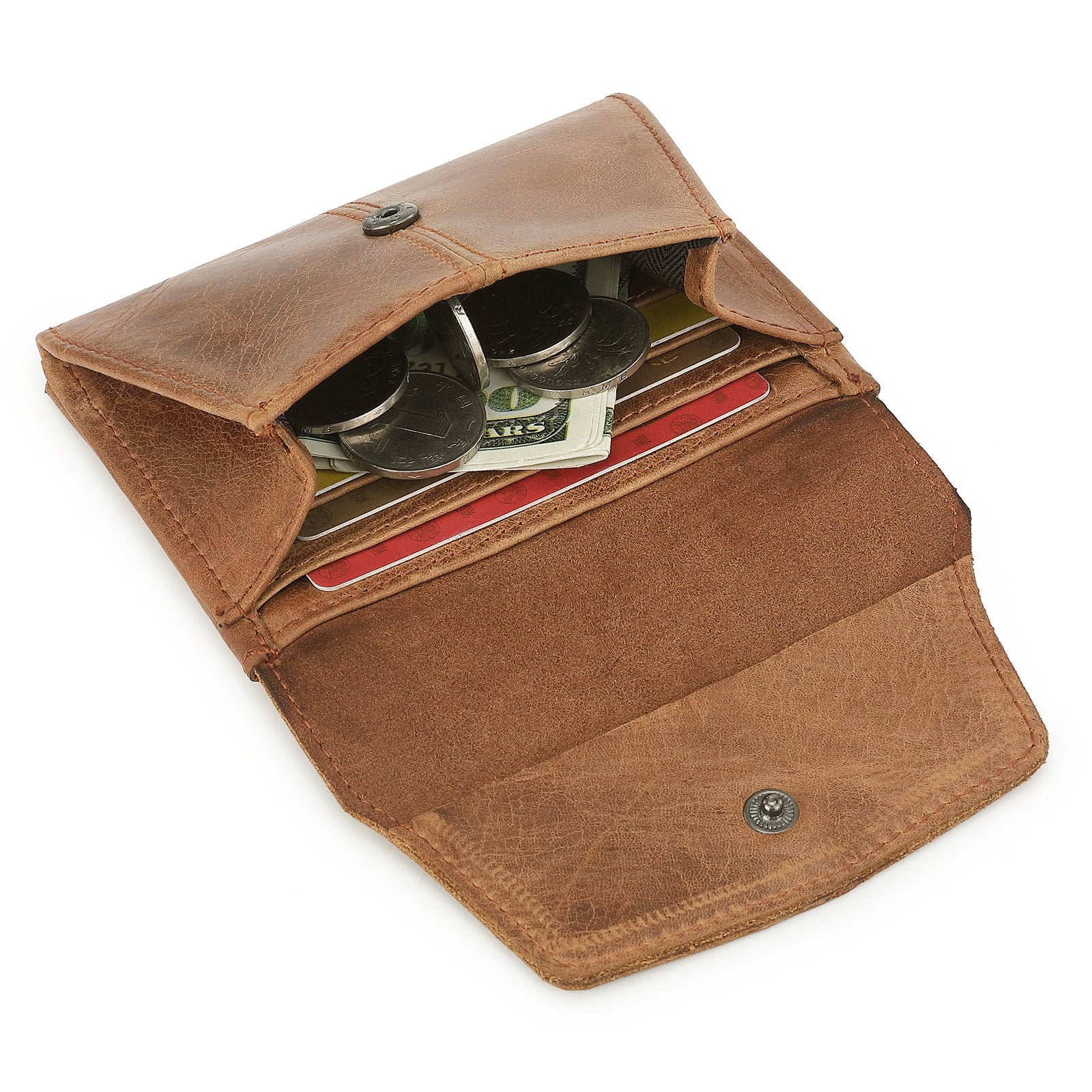 Olive Green Genuine Leather Women's Wallet - Multifunctional Coin & Card Holder, Fashionable Card Box in Top-Grade Cowhide 4