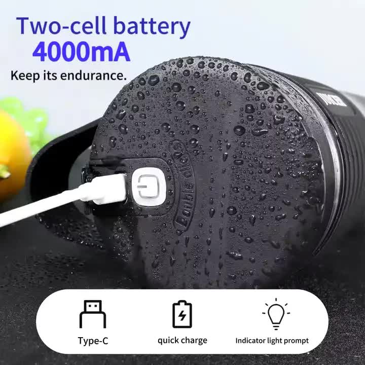 White Portable Juicer - Rechargeable Outdoor Travel Juice Cup with Six Blades, Multifunctional Smoothie Maker 4