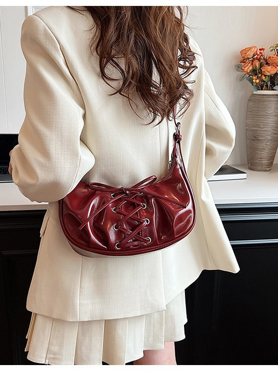 Black Elegant Bowknot Design Shoulder Bag - Chic Underarm Dumpling Bag for Trendy Looks 3