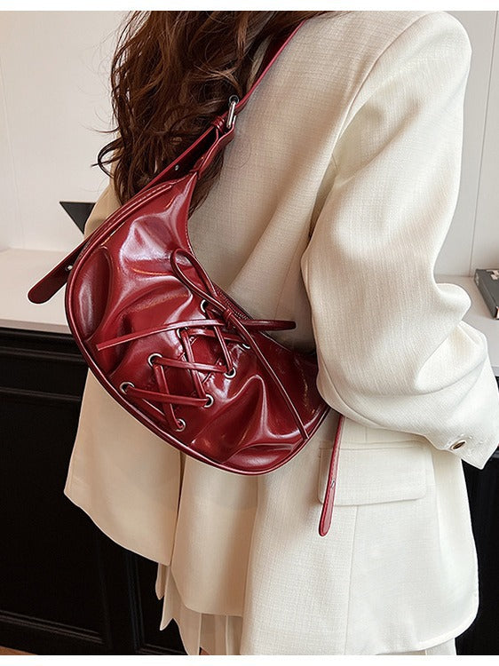 White Elegant Bowknot Design Shoulder Bag - Chic Underarm Dumpling Bag for Trendy Looks 3