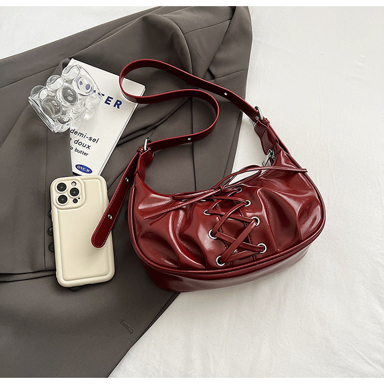 White Elegant Bowknot Design Shoulder Bag - Chic Underarm Dumpling Bag for Trendy Looks 4
