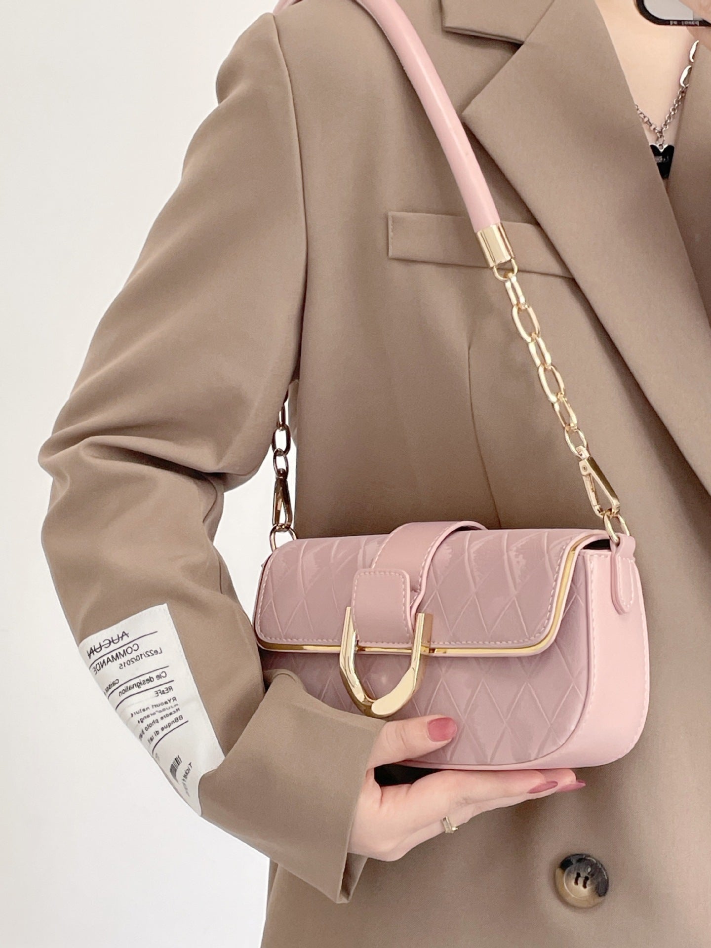 White Elegant Quilted Chain Shoulder Bag for Office Professionals | Simple and Fashionable Small Square Bag for Women 3