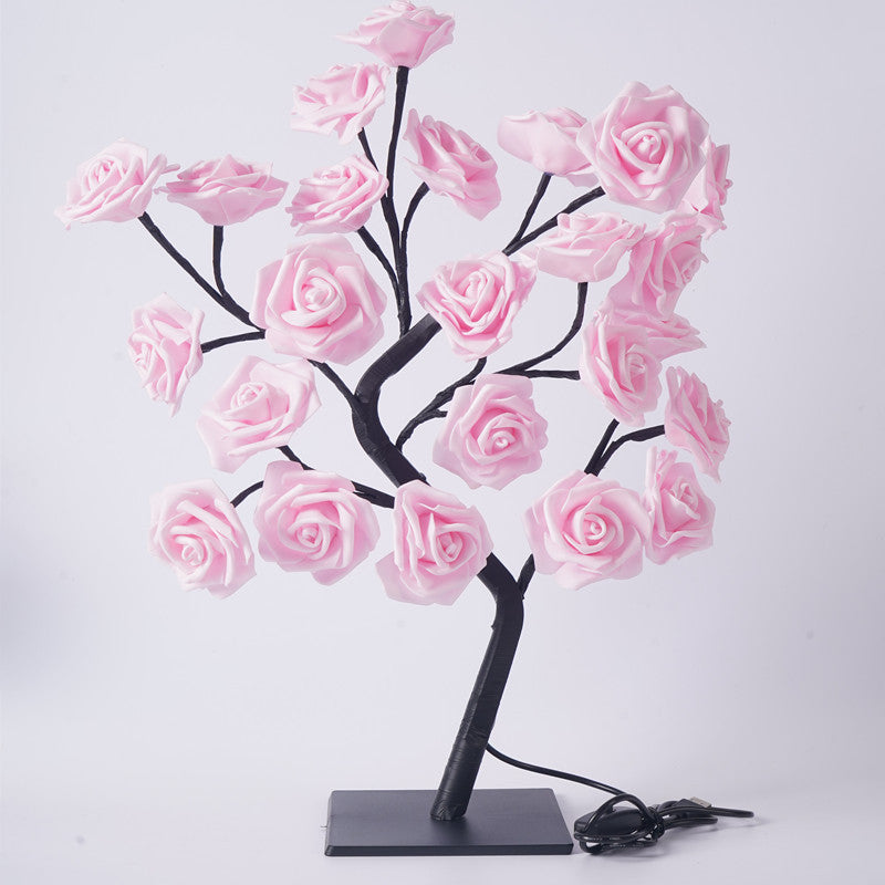 LED Rose Flower Tree Light with Detachable Base and USB Switch – Decorative Night Light for Home Décor 3
