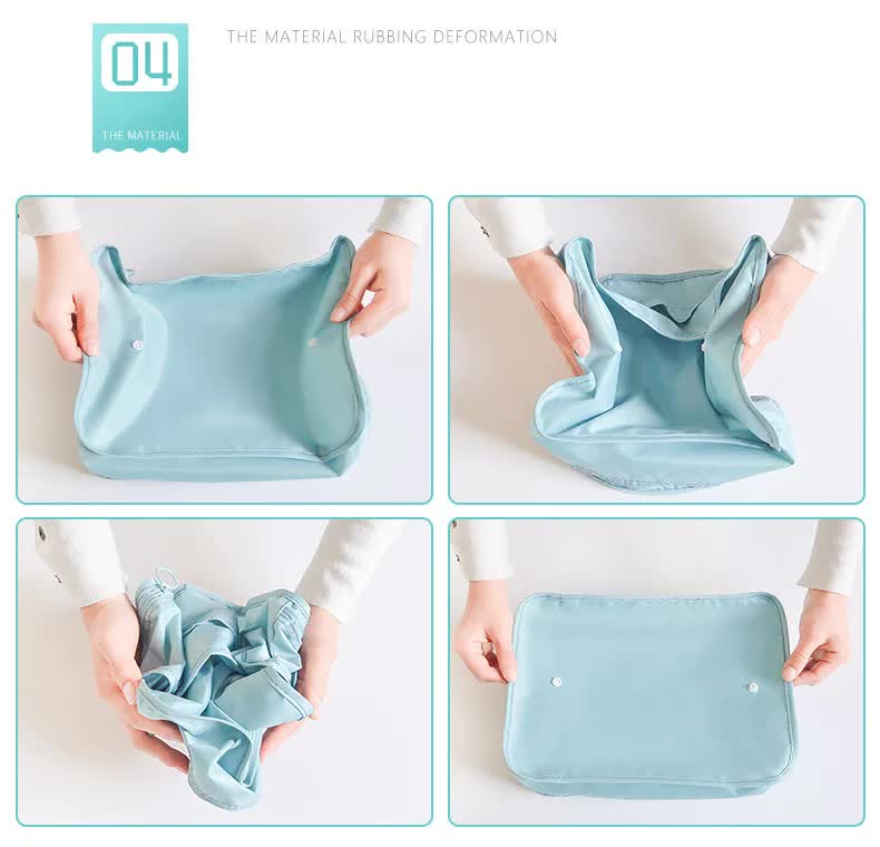 Gray Blue 8-Piece Travel Organizer Set - Packing Bags for Clothes, Shoes, Underwear, and Toiletries with Drawstring and Zip Pouches 5