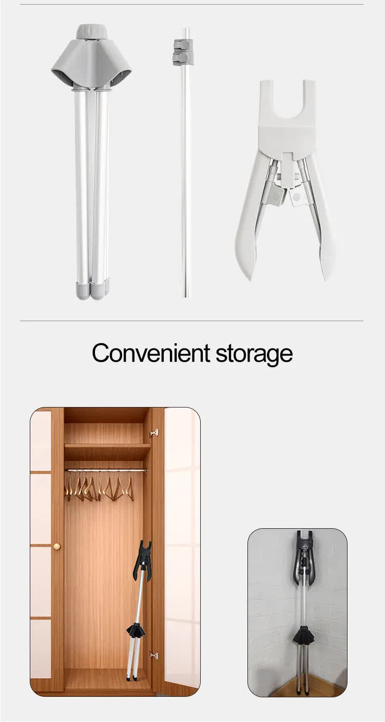 Black Adjustable Foldable Garment Steamer Stand – Independent Support for Home Use 4