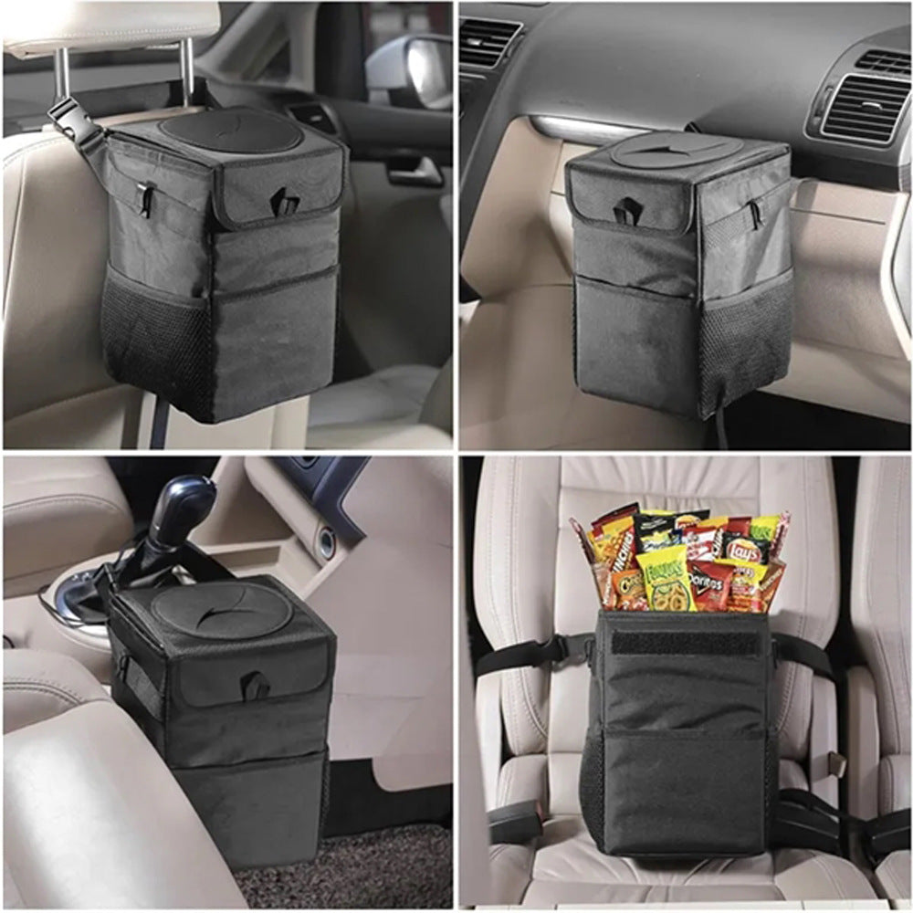 Car Trash Can, Waterproof Insulated Cooler Bag, Foldable Auto Organizer, Multi-Purpose 4