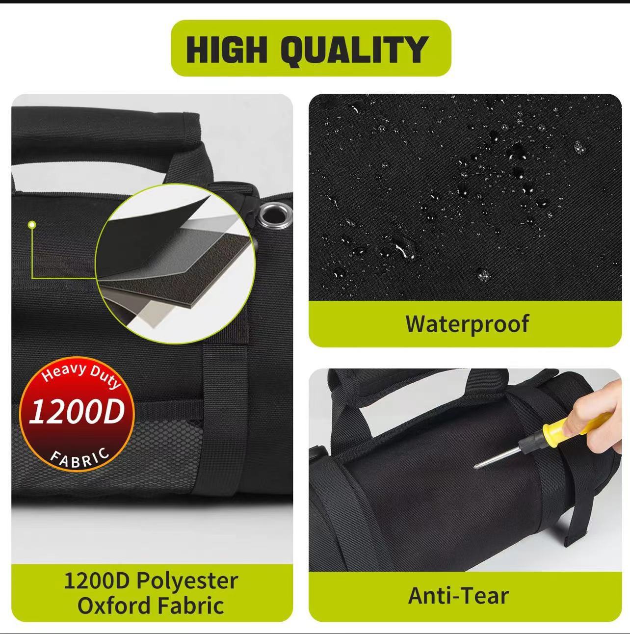 Car Tool Roll-Up Bag, Portable Electrician & Woodworking Tool Organizer, Multi-Pocket Storage 3