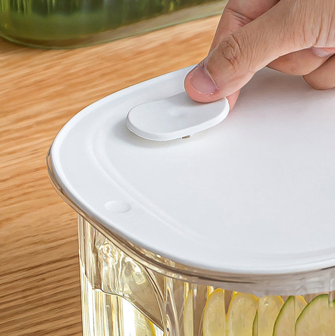 Transparent  4 Liter Refrigerator Cold Drink Dispenser, Juice & Fruit Infuser Water Pitcher, Spigot Beverage Container 3