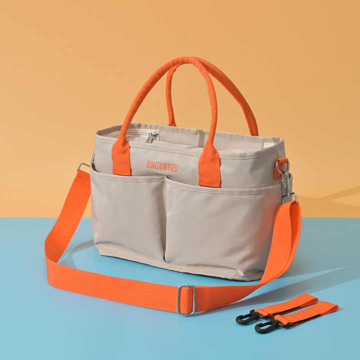 Khaki Multi-Function Diaper Bag with Insulated Lining, Large Capacity Mommy Bag, Shoulder & Crossbody Baby Bag 6