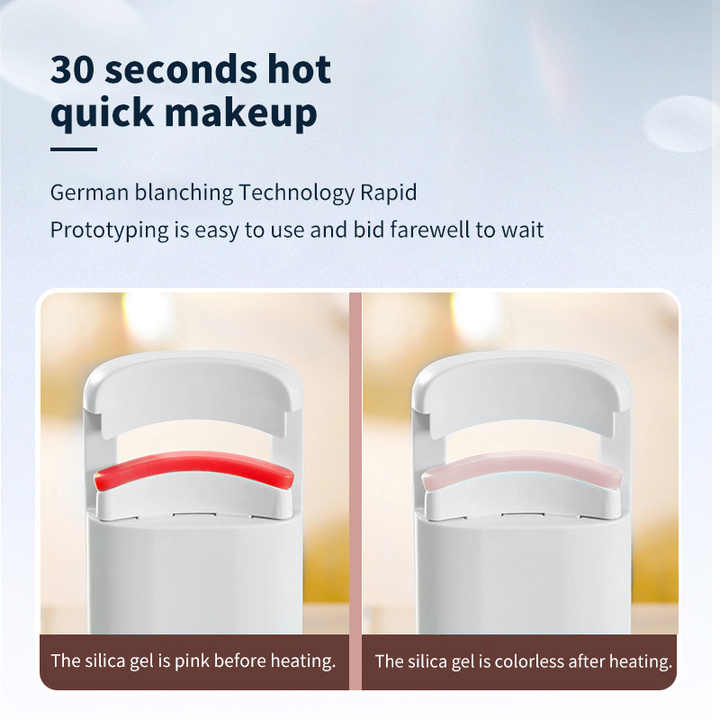 Light Blue Electric Heated Eyelash Curler, Portable Rechargeable Lash Curler, Long-Lasting Eyelash Curling Tool 3