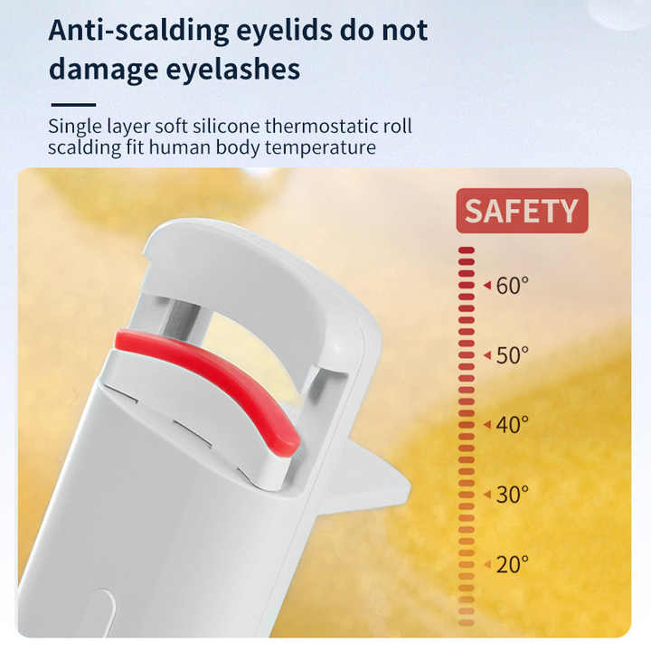 Light Blue Electric Heated Eyelash Curler, Portable Rechargeable Lash Curler, Long-Lasting Eyelash Curling Tool 4