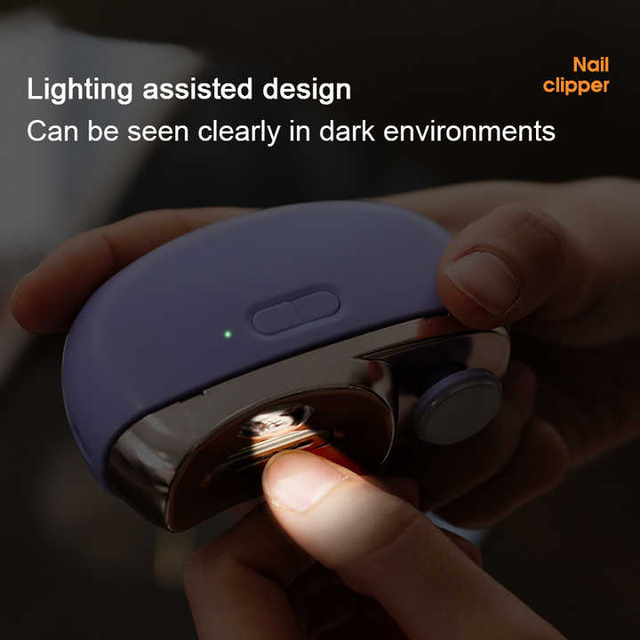 Purple Automatic Electric Nail Clipper & Grinder - Multi-Functional Safe Nail Trimmer for Adults & Kids 3